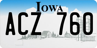IA license plate ACZ760