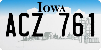 IA license plate ACZ761