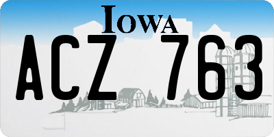 IA license plate ACZ763