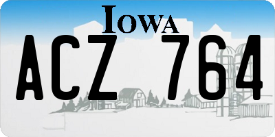IA license plate ACZ764