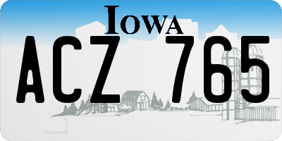 IA license plate ACZ765
