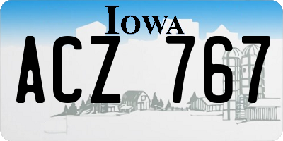 IA license plate ACZ767