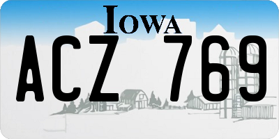 IA license plate ACZ769