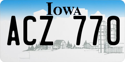 IA license plate ACZ770
