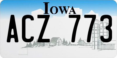 IA license plate ACZ773