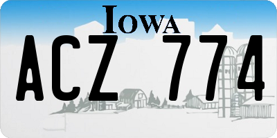 IA license plate ACZ774
