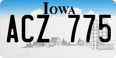 IA license plate ACZ775