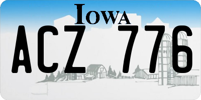 IA license plate ACZ776