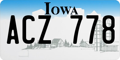 IA license plate ACZ778