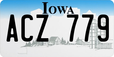 IA license plate ACZ779