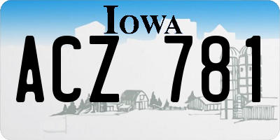 IA license plate ACZ781