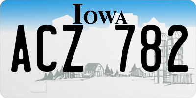 IA license plate ACZ782