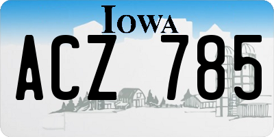 IA license plate ACZ785