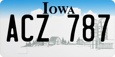 IA license plate ACZ787