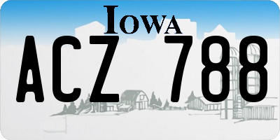 IA license plate ACZ788