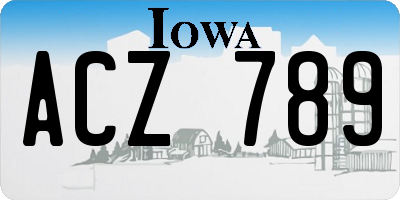 IA license plate ACZ789