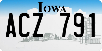 IA license plate ACZ791