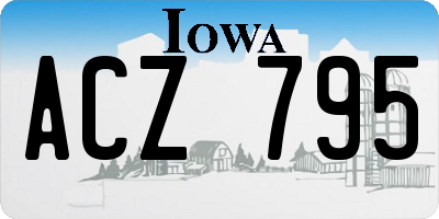 IA license plate ACZ795