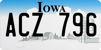 IA license plate ACZ796