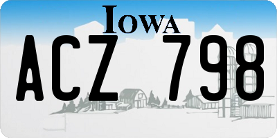 IA license plate ACZ798