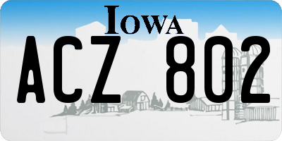 IA license plate ACZ802