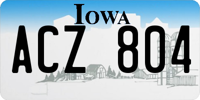 IA license plate ACZ804