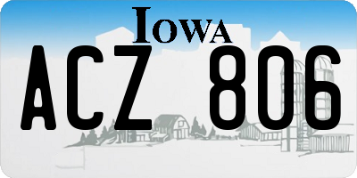 IA license plate ACZ806