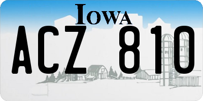 IA license plate ACZ810