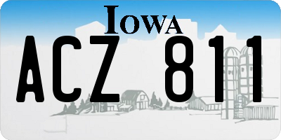 IA license plate ACZ811
