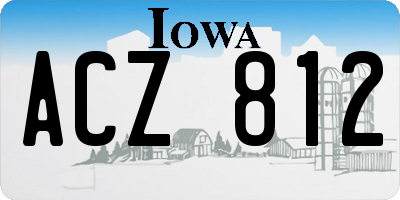 IA license plate ACZ812