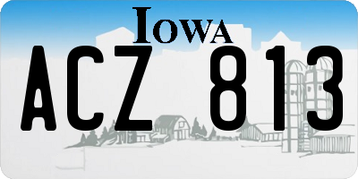 IA license plate ACZ813