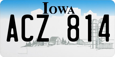 IA license plate ACZ814