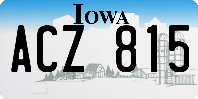 IA license plate ACZ815
