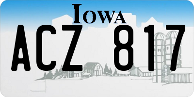 IA license plate ACZ817