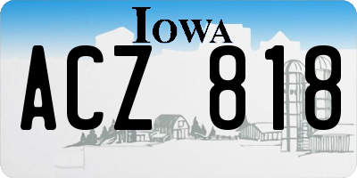 IA license plate ACZ818