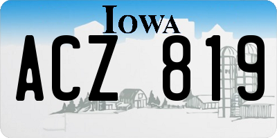 IA license plate ACZ819