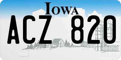 IA license plate ACZ820