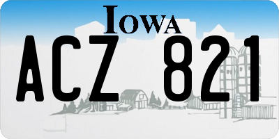 IA license plate ACZ821