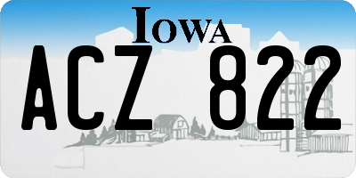 IA license plate ACZ822