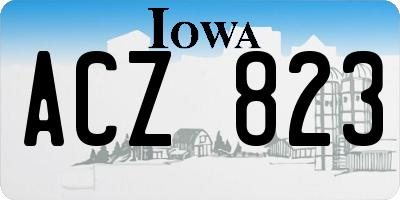 IA license plate ACZ823