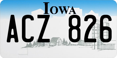 IA license plate ACZ826