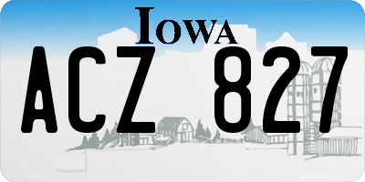 IA license plate ACZ827