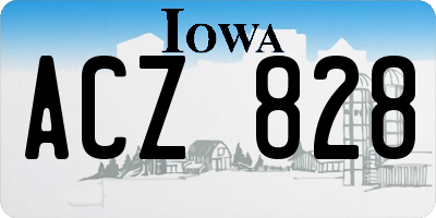 IA license plate ACZ828
