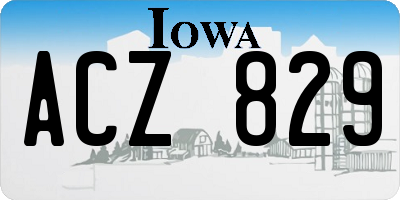 IA license plate ACZ829