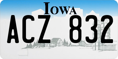 IA license plate ACZ832