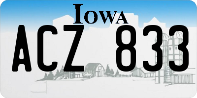 IA license plate ACZ833