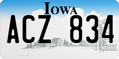 IA license plate ACZ834