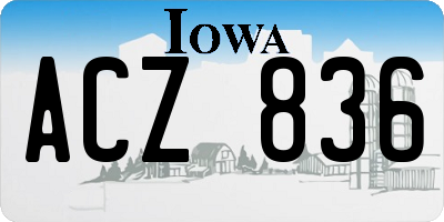 IA license plate ACZ836
