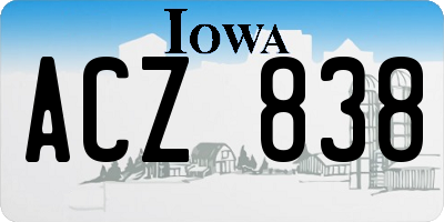 IA license plate ACZ838
