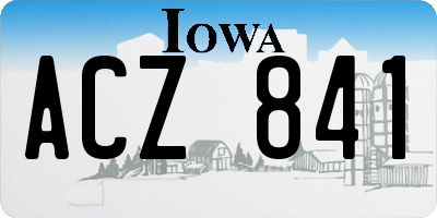 IA license plate ACZ841